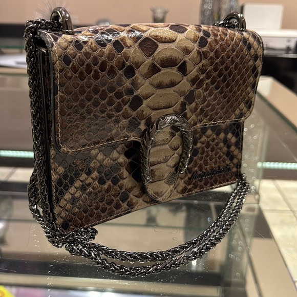 MARINA GALANTI LEATHER SNAKESKIN CROSSBODY BAG - Picture 2 of 8